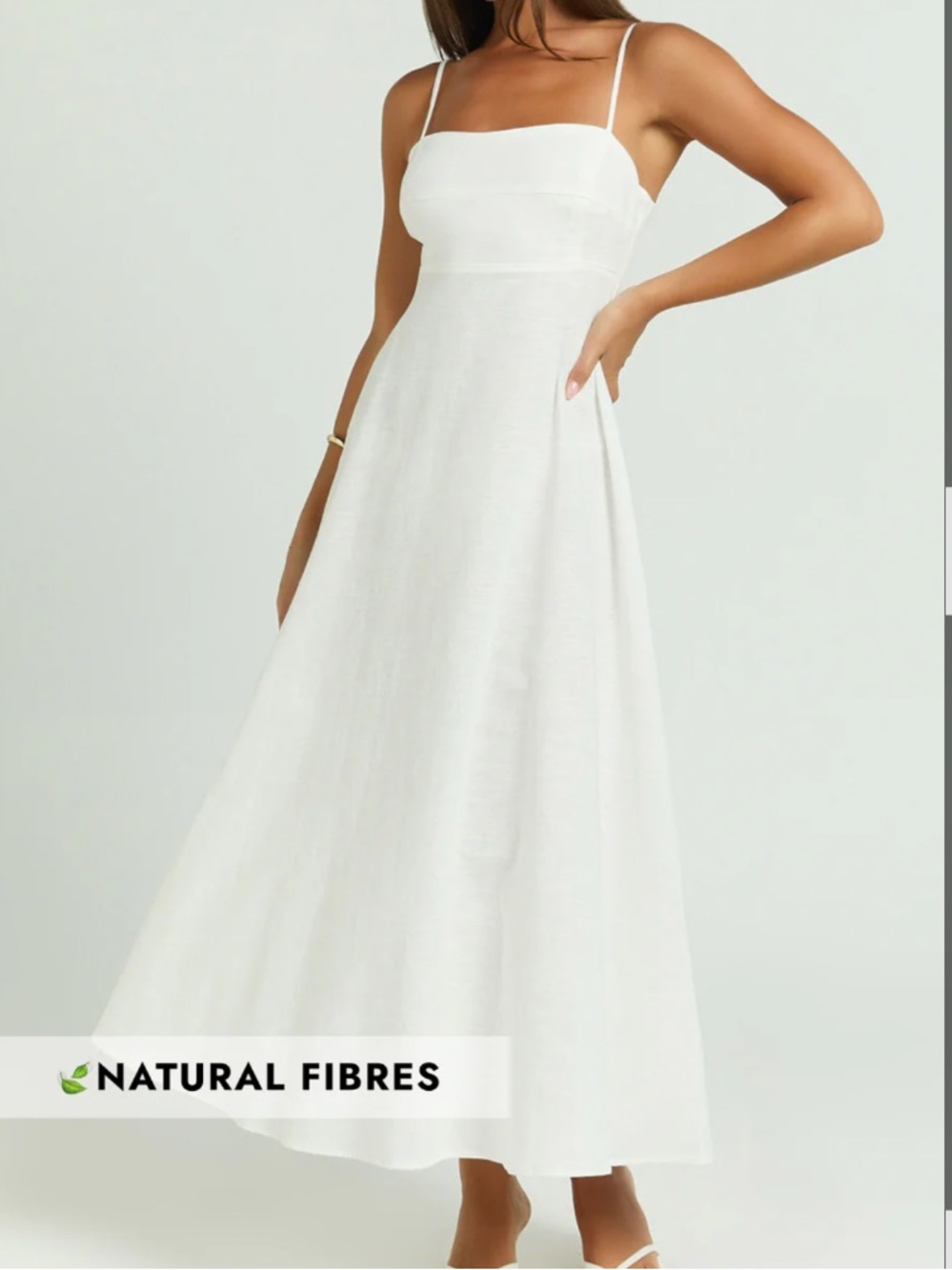Showpo White Spaghetti Strap Midi Dress